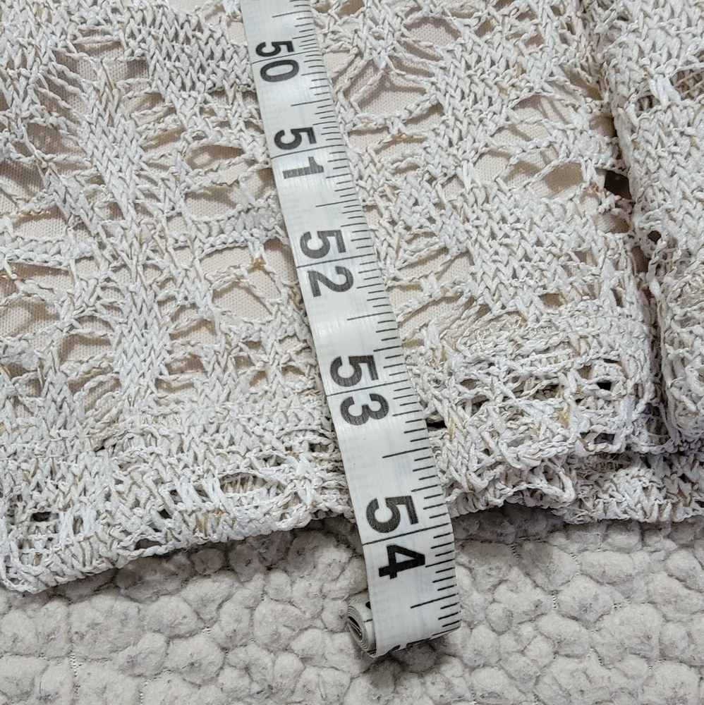 London Times Oatmeal Colored Lace Over Sleeveless Maxi Dress 6. - Picture 9 of 15